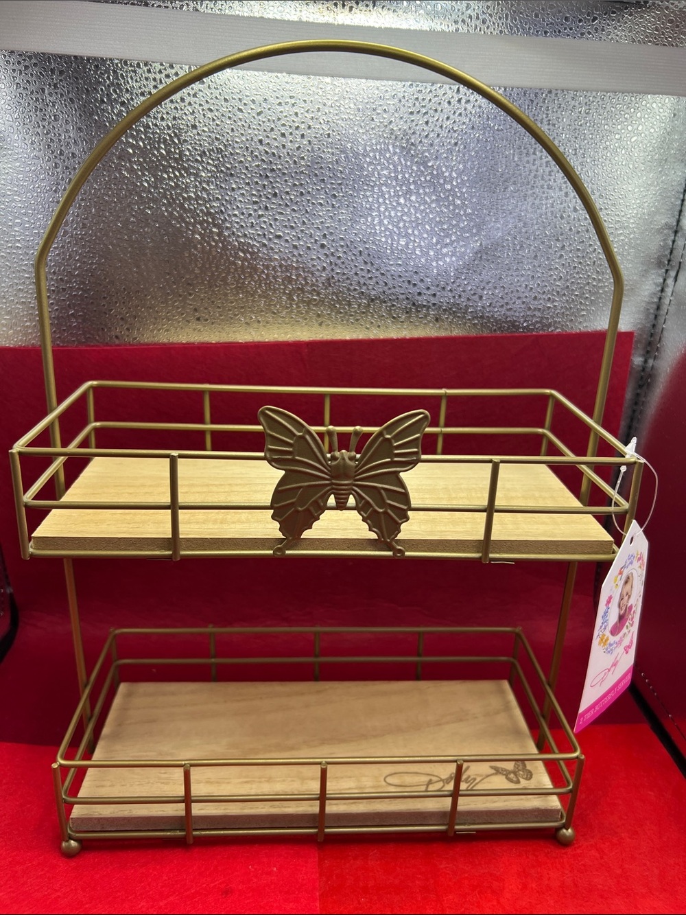 Dolly Parton Gold Two-Tier Butterfly Caddy Organizer